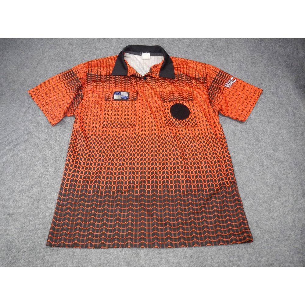 Official Sports NISOA Referee Jersey Men's Large Orange‎ Geometric Pattern